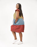 Dara African Print Color Block Dress