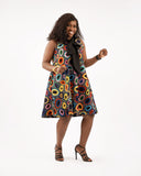 African Maxi Dress Amina Reversible Flare Dress