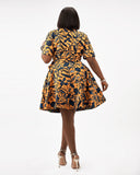 African Attire Reversible Print Wrap African Dress