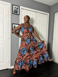 Lola Bohemian Maxi dress, Long African Print Dress