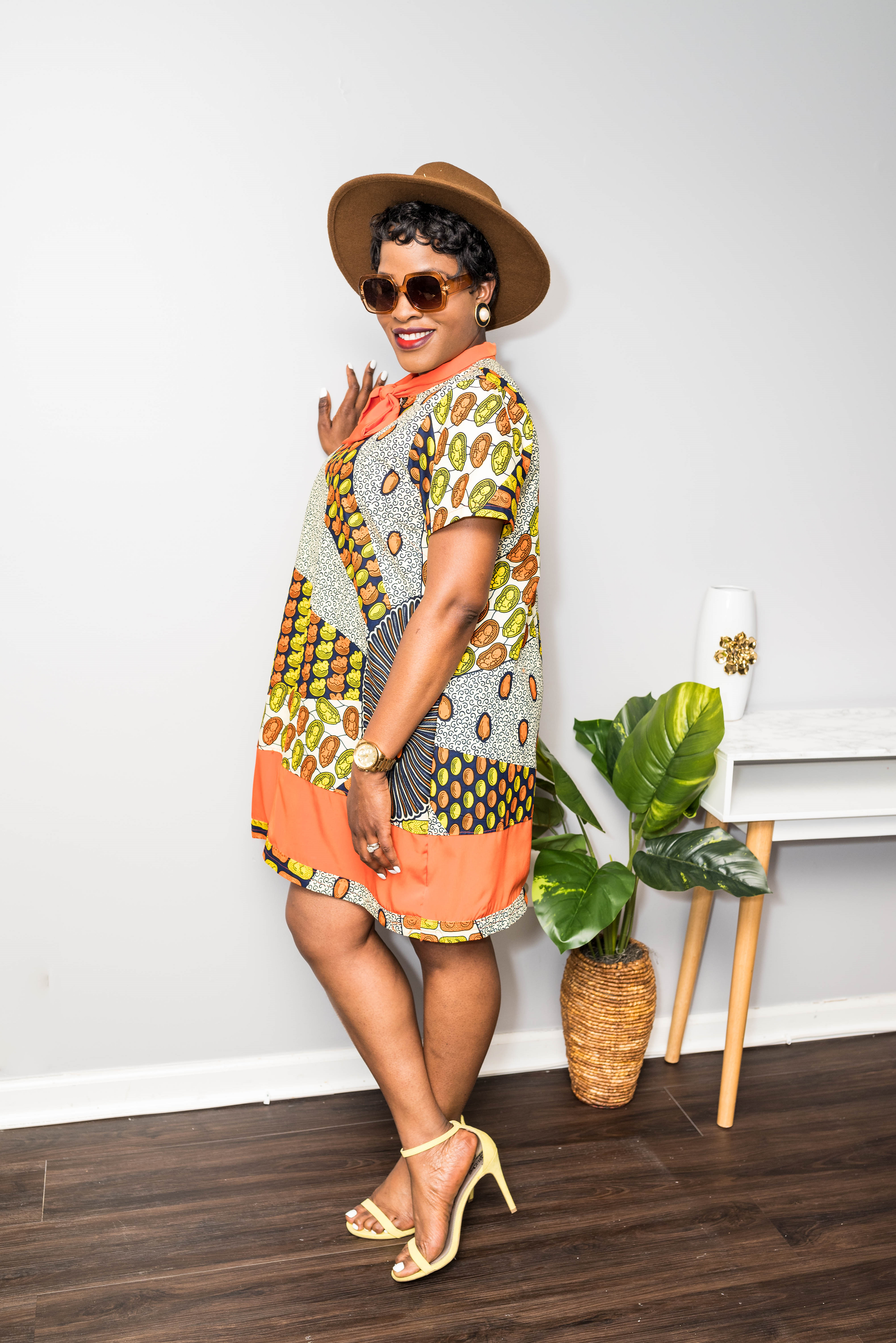 "Fruitful" African print dress